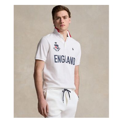 Polo Ralph Lauren pour homme. 710944668001 Polo Angleterre Classic Fit blanc (S), Casuel, Coton, Manche courte - Publicité Polo Ralph Lauren pour homme. 710944668001 Polo Angleterre Classic Fit blanc (S), Casuel, Coton, Manche courte - Publicité