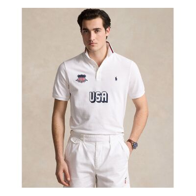 Polo Ralph Lauren pour homme. 710944666001 Polo USA Classic Fit blanc (S), Casuel, Coton, Manche courte - Publicité Polo Ralph Lauren pour homme. 710944666001 Polo USA Classic Fit blanc (S), Casuel, Coton, Manche courte - Publicité
