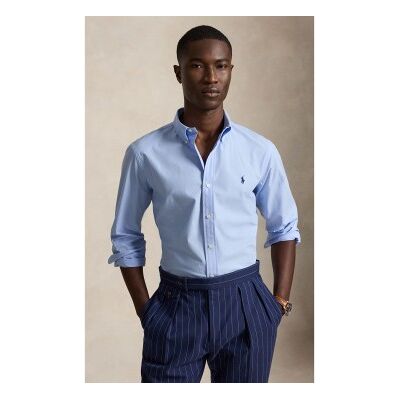 Polo Ralph Lauren pour homme. 710929349009 Chemise en popeline stretch Custom Fit bleue (XS), Casuel, Coton, Manche longue - Publicité Polo Ralph Lauren pour homme. 710929349009 Chemise en popeline stretch Custom Fit bleue (XS), Casuel, Coton, Manche longue - Publicité