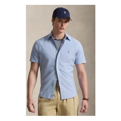 Polo Ralph Lauren pour homme. 710850782001 Chemise oxford Custom Fit bleue (XS), Casuel, Coton, Manche longue - Publicité Polo Ralph Lauren pour homme. 710850782001 Chemise oxford Custom Fit bleue (XS), Casuel, Coton, Manche longue - Publicité