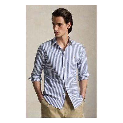 Polo Ralph Lauren pour homme. 710914027001 Chemise oxford à rayures Slim Fit bleue (XL), Casuel, Coton, Manche longue - Publicité Polo Ralph Lauren pour homme. 710914027001 Chemise oxford à rayures Slim Fit bleue (XL), Casuel, Coton, Manche longue - Publicité
