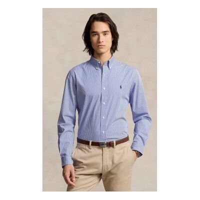 Polo Ralph Lauren pour homme. 710928254007 Chemise slim en popeline stretch bleue (M), Casuel, Coton, Classique, Manche longue - Publicité Polo Ralph Lauren pour homme. 710928254007 Chemise slim en popeline stretch bleue (M), Casuel, Coton, Classique, Manche longue - Publicité
