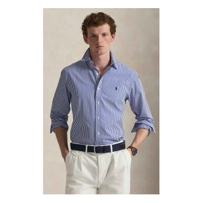 Polo Ralph Lauren pour homme. 710928254008 Chemise slim en popeline stretch bleue (L), Casuel, Coton, Classique, Manche longue - Publicité Polo Ralph Lauren pour homme. 710928254008 Chemise slim en popeline stretch bleue (L), Casuel, Coton, Classique, Manche longue - Publicité