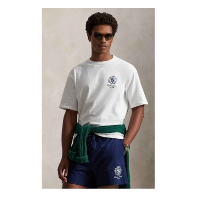 Polo Ralph Lauren pour homme. 710A13265002 T-shirt à coupe décontractée en jersey blanc (XL), Casuel, Coton, Manche courte - Publicité Polo Ralph Lauren pour homme. 710A13265002 T-shirt à coupe décontractée en jersey blanc (XL), Casuel, Coton, Manche courte - Publicité