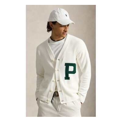 Polo Ralph Lauren pour homme. 710B17550001 Cardigan en coton Relaxed Fit blanc (L), Casuel - Publicité Polo Ralph Lauren pour homme. 710B17550001 Cardigan en coton Relaxed Fit blanc (L), Casuel - Publicité