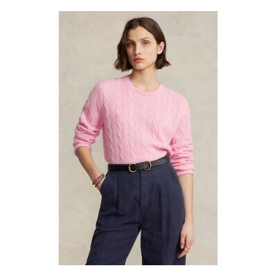 Polo Ralph Lauren unisex. 710876728001 Le pull en cachemire à torsades rose (M), Casuel, Manche longue - Publicité Polo Ralph Lauren unisex. 710876728001 Le pull en cachemire à torsades rose (M), Casuel, Manche longue - Publicité