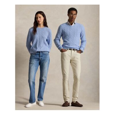 Polo Ralph Lauren unisex. 710876728534 Le pull en cachemire à torsades bleu (L), Casuel, Manche longue - Publicité Polo Ralph Lauren unisex. 710876728534 Le pull en cachemire à torsades bleu (L), Casuel, Manche longue - Publicité