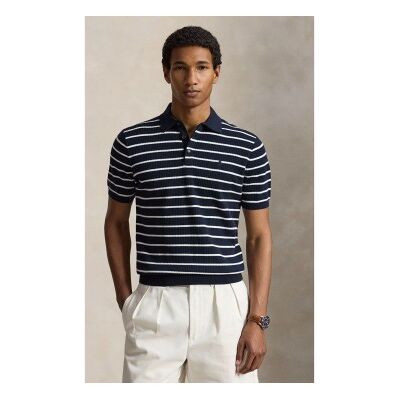 Polo Ralph Lauren pour homme. 710B17976001 Polo en coton côtelé bleu marine (XL), Casuel, Manche courte - Publicité Polo Ralph Lauren pour homme. 710B17976001 Polo en coton côtelé bleu marine (XL), Casuel, Manche courte - Publicité