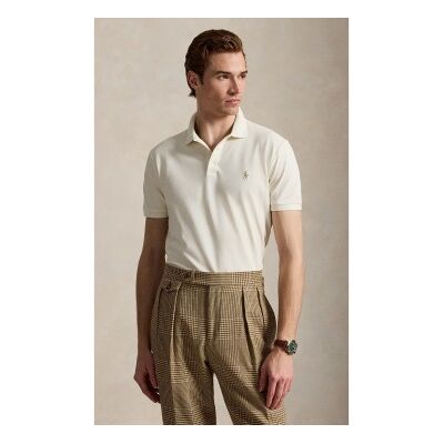 Polo Ralph Lauren pour homme. 710941439521 Polo en piqué stretch Custom Slim Fit blanc crème (S), Casuel, Coton, Manche courte - Publicité Polo Ralph Lauren pour homme. 710941439521 Polo en piqué stretch Custom Slim Fit blanc crème (S), Casuel, Coton, Manche courte - Publicité