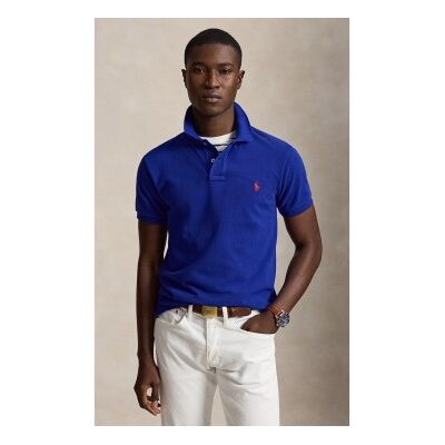 Polo Ralph Lauren pour homme. 710795080001 Polo en piqué Slim Fit bleu (M), Casuel, Coton, Manche courte - Publicité Polo Ralph Lauren pour homme. 710795080001 Polo en piqué Slim Fit bleu (M), Casuel, Coton, Manche courte - Publicité