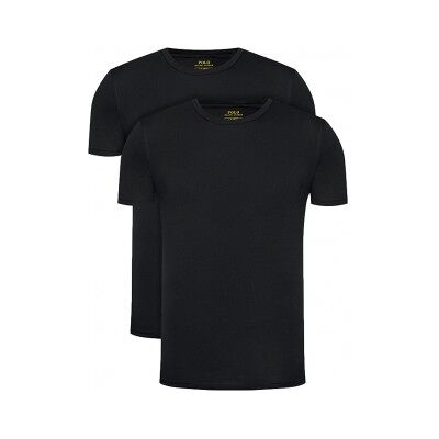 Polo Ralph Lauren pour homme. 714835960001 Lot de 2 T-shirts Crew classiques noirs (XXL), Homewear, Coton, Manche courte - Publicité Polo Ralph Lauren pour homme. 714835960001 Lot de 2 T-shirts Crew classiques noirs (XXL), Homewear, Coton, Manche courte - Publicité