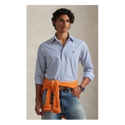 Polo Ralph Lauren pour homme. 710B15595008 Chemise en popeline à rayures bleues Custom Fit (XL), Casuel, Coton, Manche longue - Publicité Polo Ralph Lauren pour homme. 710B15595008 Chemise en popeline à rayures bleues Custom Fit (XL), Casuel, Coton, Manche longue - Publicité