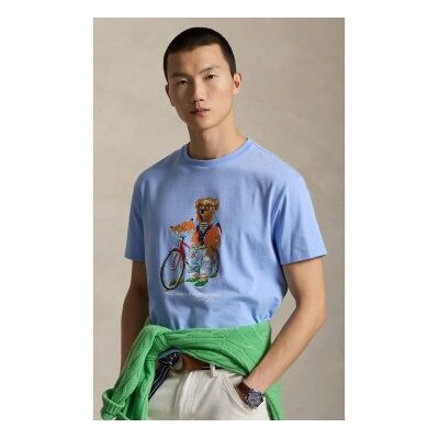 Polo Ralph Lauren pour homme. 710B16612001 T-Shirt Slim Fit personnalisé avec Polo Ours bleu (S), Casuel, Coton, Manche courte - Publicité Polo Ralph Lauren pour homme. 710B16612001 T-Shirt Slim Fit personnalisé avec Polo Ours bleu (S), Casuel, Coton, Manche courte - Publicité