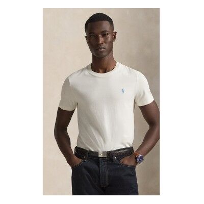 Polo Ralph Lauren pour homme. 710671438524 Custom Slim Fit knit T-shirt cream white (M), Blanc, Casuel, Coton, Manche courte - Publicité Polo Ralph Lauren pour homme. 710671438524 Custom Slim Fit knit T-shirt cream white (M), Blanc, Casuel, Coton, Manche courte - Publicité