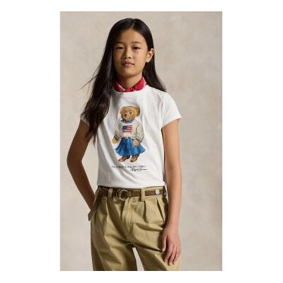 Polo Ralph Lauren pour fille. 313A98403001 T-shirt en jersey avec Ours Polo blanc ((M) 8/9años= 136/142cm), Casuel, Coton, Manche courte, mo - Publicité Polo Ralph Lauren pour fille. 313A98403001 T-shirt en jersey avec Ours Polo blanc ((M) 8/9años= 136/142cm), Casuel, Coton, Manche courte, mo - Publicité
