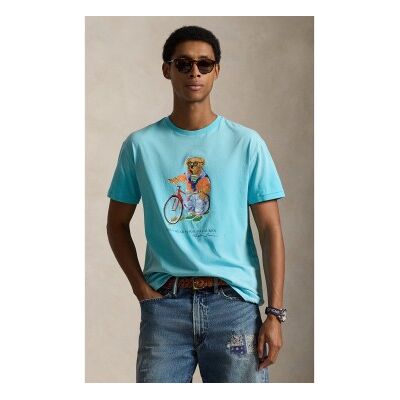 Polo Ralph Lauren pour homme. 710B16613001 T-Shirt Slim Fit personnalisé avec Polo Ours bleu (L), Casuel, Coton, Manche courte - Publicité Polo Ralph Lauren pour homme. 710B16613001 T-Shirt Slim Fit personnalisé avec Polo Ours bleu (L), Casuel, Coton, Manche courte - Publicité