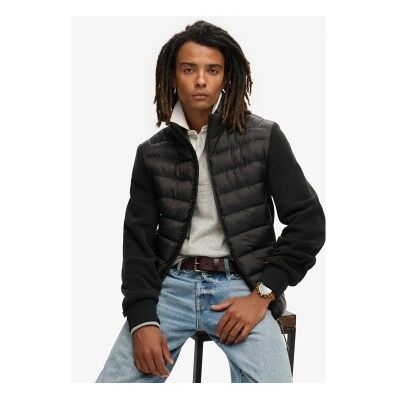 Superdry pour homme. M5012044A Veste bombardier Storm fleece hybrid noir (L), Casuel, Polister recyclé - Publicité Superdry pour homme. M5012044A Veste bombardier Storm fleece hybrid noir (L), Casuel, Polister recyclé - Publicité