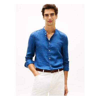 Tommy Hilfiger pour homme. MW0MW39271 Chemise slim en lin bleu (M), Casuel, Fête, Classique, Manche longue - Publicité Tommy Hilfiger pour homme. MW0MW39271 Chemise slim en lin bleu (M), Casuel, Fête, Classique, Manche longue - Publicité