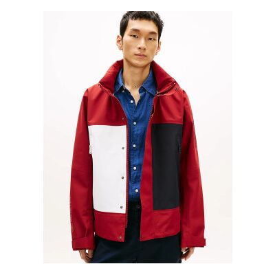 Tommy Hilfiger pour homme. MW0MW42511 Veste de régate imperméable rouge (L), Casuel, Polyester - Publicité Tommy Hilfiger pour homme. MW0MW42511 Veste de régate imperméable rouge (L), Casuel, Polyester - Publicité
