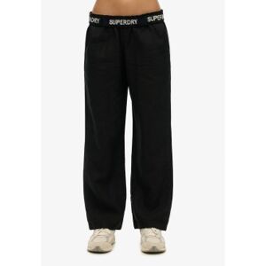 Superdry pour femme. W7011182A Pantalon en lin avec cordon noir (40), Casuel - Publicité Superdry pour femme. W7011182A Pantalon en lin avec cordon noir (40), Casuel - Publicité