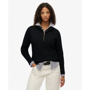 Superdry pour femme. W6110687A Câble brossé cavalier noir (XL), Casuel, Polyester, Manche longue - Publicité Superdry pour femme. W6110687A Câble brossé cavalier noir (XL), Casuel, Polyester, Manche longue - Publicité