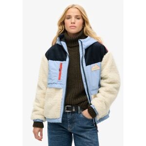 Superdry pour femme. W5011772A Veste Borrego bleu, blanc cassé (S), Casuel, Polyester - Publicité Superdry pour femme. W5011772A Veste Borrego bleu, blanc cassé (S), Casuel, Polyester - Publicité