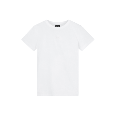 Giorgio Armani A X Armani Exchange pour femme. XW002316AF10358U0002 T-shirt basic essential blanc (L), Casuel, Coton, Manche courte - Publicité Giorgio Armani A X Armani Exchange pour femme. XW002316AF10358U0002 T-shirt basic essential blanc (L), Casuel, Coton, Manche courte - Publicité