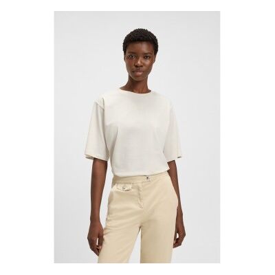 Boss pour femme. 50523256 Enis Logo T-shirt blanc (L), Casuel, Coton, Manche courte - Publicité Boss pour femme. 50523256 Enis Logo T-shirt blanc (L), Casuel, Coton, Manche courte - Publicité