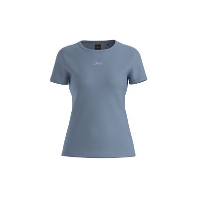Boss pour femme. 50554696 T-shirt Elove bleu (S), Casuel, Coton, Manche courte - Publicité Boss pour femme. 50554696 T-shirt Elove bleu (S), Casuel, Coton, Manche courte - Publicité