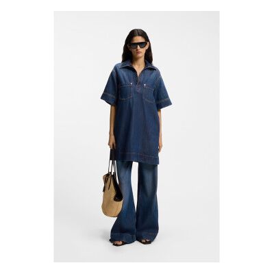 Boss pour femme. 50558674 Polo Vestdio bleu (S), Casuel, Coton, Manche courte - Publicité Boss pour femme. 50558674 Polo Vestdio bleu (S), Casuel, Coton, Manche courte - Publicité