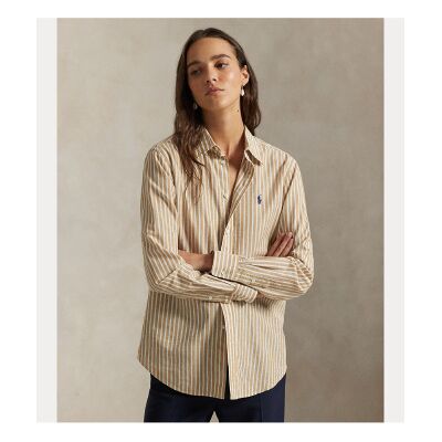 Polo Ralph Lauren pour femme. 211971514501 Chemise en coton et lin Classic Fit marron (S), Casuel, Manche longue - Publicité Polo Ralph Lauren pour femme. 211971514501 Chemise en coton et lin Classic Fit marron (S), Casuel, Manche longue - Publicité