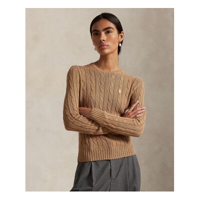 Polo Ralph Lauren pour femme. 211971795002 Pull noué marron (XS), Casuel, Coton - Publicité Polo Ralph Lauren pour femme. 211971795002 Pull noué marron (XS), Casuel, Coton - Publicité