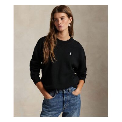 Polo Ralph Lauren pour femme. 211971697003 Sweat polaire à col rond noir (S), Casuel, Coton - Publicité Polo Ralph Lauren pour femme. 211971697003 Sweat polaire à col rond noir (S), Casuel, Coton - Publicité