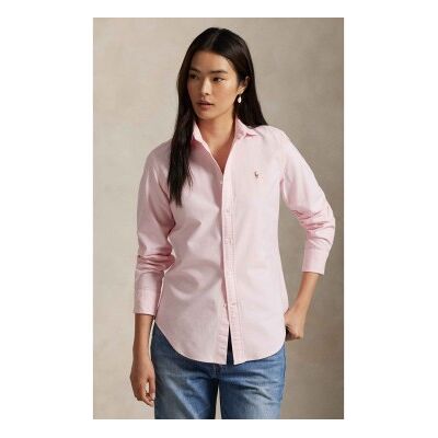 Polo Ralph Lauren pour femme. 211891377002 Chemise slim oxford rose (46), Casuel, Coton, Classique, Manche longue - Publicité Polo Ralph Lauren pour femme. 211891377002 Chemise slim oxford rose (46), Casuel, Coton, Classique, Manche longue - Publicité