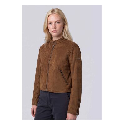 Superdry pour femme. W5012233A Veste Moto en Cuir Synthétique marron (M), Casuel - Publicité Superdry pour femme. W5012233A Veste Moto en Cuir Synthétique marron (M), Casuel - Publicité