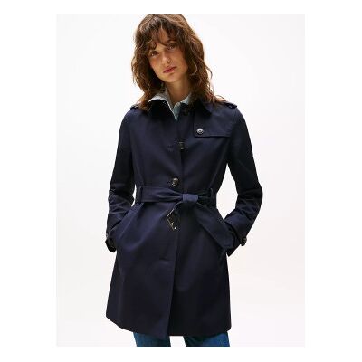 Tommy Hilfiger pour femme. WW0WW24966 Heritage Trench-coat croisé marine (L), Casuel, Coton, Manche longue - Publicité Tommy Hilfiger pour femme. WW0WW24966 Heritage Trench-coat croisé marine (L), Casuel, Coton, Manche longue - Publicité