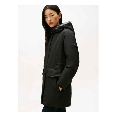 Tommy Hilfiger pour femme. WW0WW46533 Parka matelassée avec capuche contrastée noir (S), Casuel, Nylon, Manche longue - Publicité Tommy Hilfiger pour femme. WW0WW46533 Parka matelassée avec capuche contrastée noir (S), Casuel, Nylon, Manche longue - Publicité