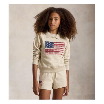 Polo Ralph Lauren pour fille. 313B19952001 Sweat-shirt Drapeau beige ((S) 7años= 130/134cm), Casuel, Coton, Manche longue, mode enfantine - Publicité Polo Ralph Lauren pour fille. 313B19952001 Sweat-shirt Drapeau beige ((S) 7años= 130/134cm), Casuel, Coton, Manche longue, mode enfantine - Publicité