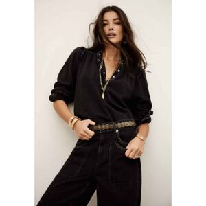 BA&SH; pour femme. 1H25MIO Chemise Mio noire (34), Casuel, Coton, Manche longue - Publicité BA&SH; pour femme. 1H25MIO Chemise Mio noire (34), Casuel, Coton, Manche longue - Publicité