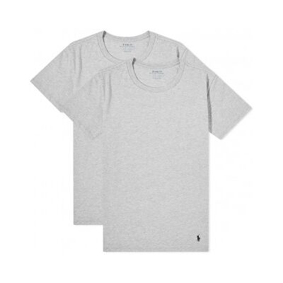 Polo Ralph Lauren pour homme. 714835960003 Lot de 2 T-shirts Crew classiques gris (L), Homewear, Coton, Manche courte - Publicité Polo Ralph Lauren pour homme. 714835960003 Lot de 2 T-shirts Crew classiques gris (L), Homewear, Coton, Manche courte - Publicité