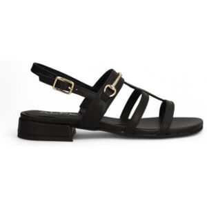 Alpe pour femme. 543713 Sandales en cuir Amalfi noir (36), Plat, Boucle, Casuel - Publicité Alpe pour femme. 543713 Sandales en cuir Amalfi noir (36), Plat, Boucle, Casuel - Publicité
