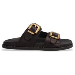 Alpe pour femme. 557517 Sandales en cuir noir à boucle (36), Plat, Aucun, Casuel - Publicité Alpe pour femme. 557517 Sandales en cuir noir à boucle (36), Plat, Aucun, Casuel - Publicité