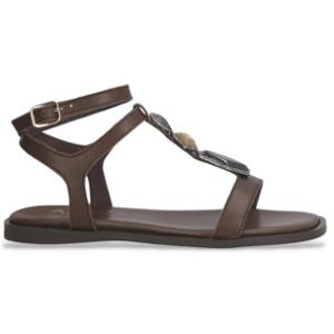 Alpe pour femme. 559617 Sandales en cuir brun Sheila (39), Marron, Plat, Boucle, Casuel - Publicité Alpe pour femme. 559617 Sandales en cuir brun Sheila (39), Marron, Plat, Boucle, Casuel - Publicité