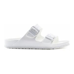 Birkenstock pour femme. 129443 Sandales Arizona blanc (40), Plat, Aucun, Casuel - Publicité Birkenstock pour femme. 129443 Sandales Arizona blanc (40), Plat, Aucun, Casuel - Publicité