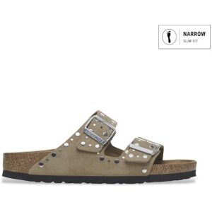 Birkenstock pour femme. 1029390 Sandales en Cuir Arizona Rivet (Coupe Étroite) marron (42), Plat, Aucun, Casuel, Taupe - Publicité Birkenstock pour femme. 1029390 Sandales en Cuir Arizona Rivet (Coupe Étroite) marron (42), Plat, Aucun, Casuel, Taupe - Publicité