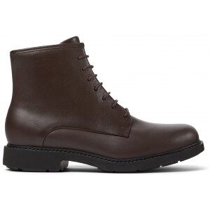 Camper pour femme. K400245-008 Neuman Bottines en cuir marron foncé (39), Plat, 1 à 3 cm, Lacets, Casuel - Publicité Camper pour femme. K400245-008 Neuman Bottines en cuir marron foncé (39), Plat, 1 à 3 cm, Lacets, Casuel - Publicité
