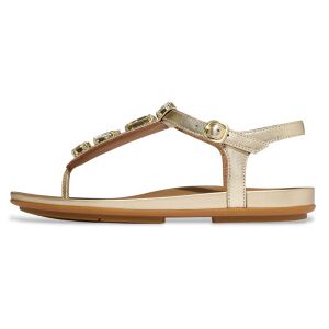 Fitflop pour femme. A4I-675 Sandales Gracie Ultra-Jewel en cuir doré (38), Plat, Boucle, Casuel, Fête - Publicité Fitflop pour femme. A4I-675 Sandales Gracie Ultra-Jewel en cuir doré (38), Plat, Boucle, Casuel, Fête - Publicité