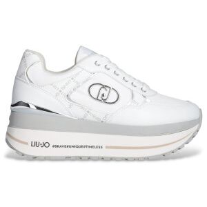 Liu Jo pour femme. BF5011PX77601111 Baskets en cuir blanc Maxi Wonder (40), 3 à 5 cm, Lacets, Casuel - Publicité Liu Jo pour femme. BF5011PX77601111 Baskets en cuir blanc Maxi Wonder (40), 3 à 5 cm, Lacets, Casuel - Publicité