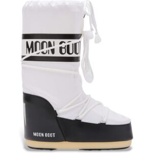 Moon Boot pour femme. 80D1400440 Bottes Icon en nylon noir, blanc (31/34), Plat, Aucun, Casuel, Neige - Publicité Moon Boot pour femme. 80D1400440 Bottes Icon en nylon noir, blanc (31/34), Plat, Aucun, Casuel, Neige - Publicité