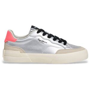 Pepe Jeans pour femme. PLS300010 Pantoufles argentées Milanlam (38), Plat, Lacets, Casuel - Publicité Pepe Jeans pour femme. PLS300010 Pantoufles argentées Milanlam (38), Plat, Lacets, Casuel - Publicité